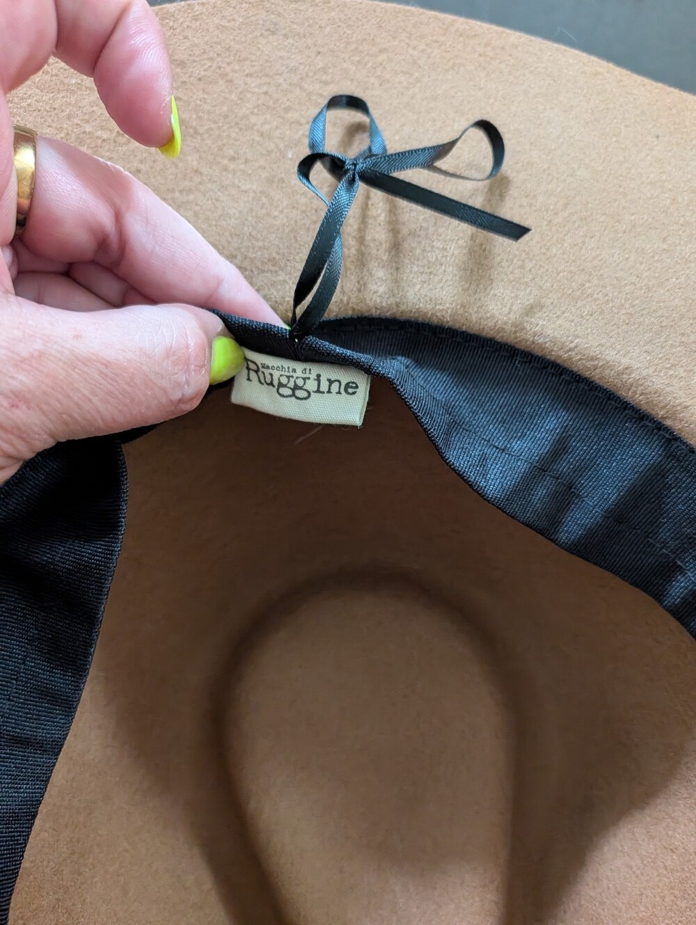Macchia di Ruggine Wool Rancher Hat Camel Western Concho Wide Brim Fedora NWOT - Picture 5 of 6